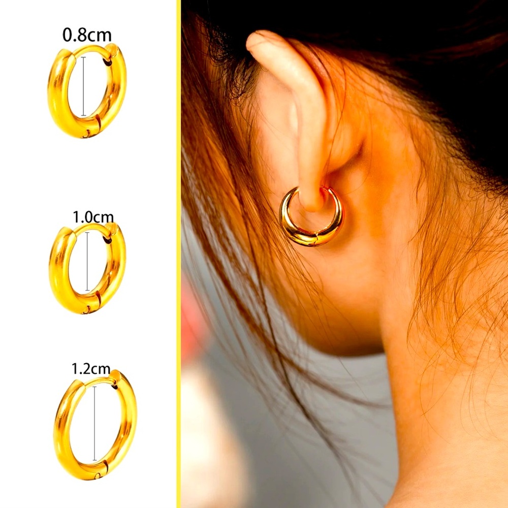 3 Pairs Gold Hoop Earrings 14K Gold Filled Hypoallergenic